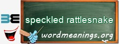 WordMeaning blackboard for speckled rattlesnake